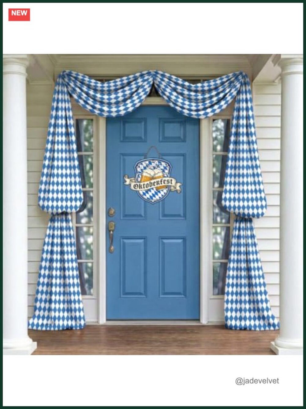 Oktoberfest Party Outdoor Bunting Flag & Wooden Sign Set Weatherproof Polyester